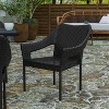 Merrick Lane Weather Resistant Indoor/Outdoor Stacking Patio Dining Chair with Steel Frame and PE Rattan - 2 of 4
