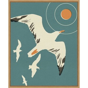 Amanti Art Seagull Block Print II by Jacob Green Framed Canvas Wall Art - 1 of 4