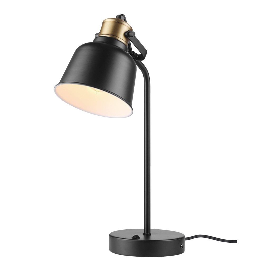 Photos - Floodlight / Street Light 18" Dakota Table Lamp Matte Black - Globe Electric