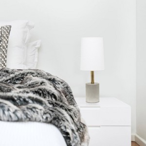Concrete Table Lamp with Linen Shade - Lalia Home - 1 of 4