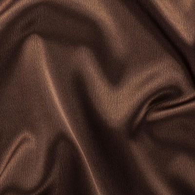 Kate Aurora Basic Faux Silk Rod Pocket Shimmery Sheer Single Window Curtain Panel - 52 in. W x 84 in. L - Brown