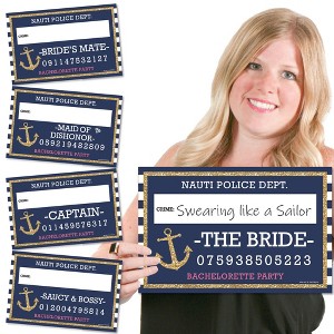 Big Dot of Happiness Last Sail Before the Veil - Nautical Bridal and Bachelorette Party Mug Shots - Photo Booth Props Party Mugshot Signs - 20 Count - 1 of 4