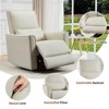 Nursery Swivel Rocking Recliner Chair, PU Leather Upholstered Glider Recliner with Lumber Pillow & High Backrest, Reclining Chair for Bedroom - 3 of 4