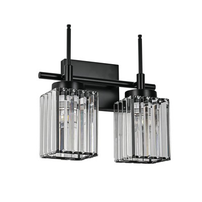 LLHZSY Modern Wall Light Sconce Dimmable Rectangular Wall Light Bathroom Crystal Vanity Light - Gold/Black - 1/2/3/4/5 Light