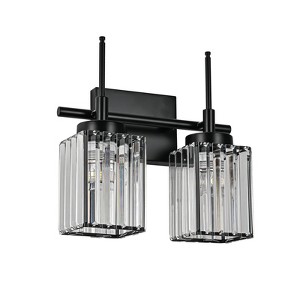 LLHZSY Modern Wall Light Sconce Dimmable Rectangular Wall Light Bathroom Crystal Vanity Light - Gold/Black - 1/2/3/4/5 Light - 1 of 4