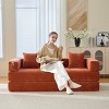 Convertible Sofa Bed Modern Ergonomic Foldable Sleeper with Removable Cover for Living Room Guest Room - 77.95"W Orange-3irtyhousy - 2 of 4