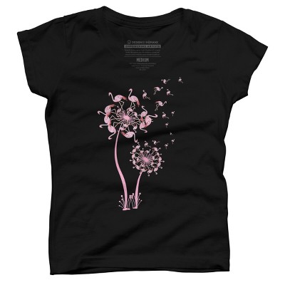 Dandelion Print White Short Sleeve T-shirts for Mom and Me