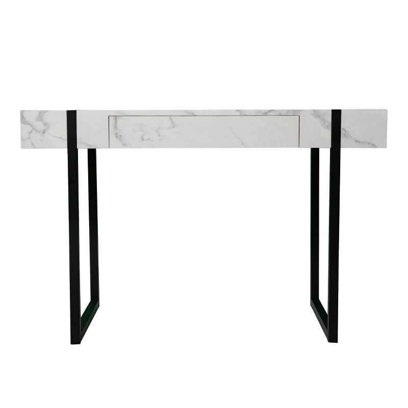 Wennan Modern Faux Marble Desk Black/White - Aiden Lane, 5 of 14