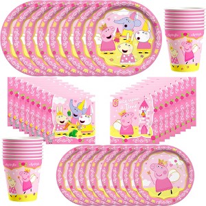 Treasures Gifted Princess Peppa Pig Party Supplies Tableware Classic Set for 24 Guests - 1 of 4