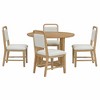 Nicbex Round Dining Table Set for 4 Retro Dining Set with Radial Wood Grain Design and 4 Chairs for Kitchen - 4 of 4