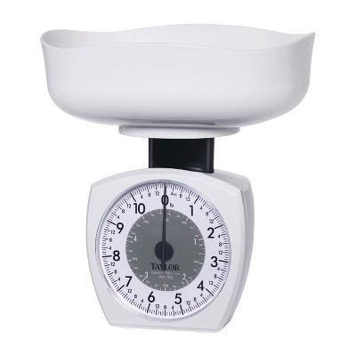 Taylor White Analog Kitchen Scale with 11 lb Capacity