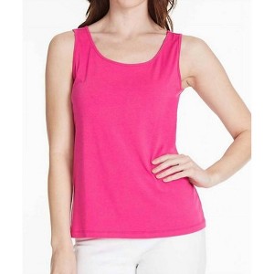 Women's Double Scoop Neck Tank Top - Multiples - 1 of 4