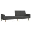 vidaXL 2-Seater Loveseat Sofa Bed - Dark Gray Polyester Couch, Wooden Frame, Convertible Sleeper for Living Room, Studio, Home Office - 3 of 4