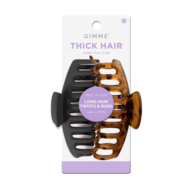 Gimme Beauty Thick Hair Claw Clips - Black/Tort - 2ct, 1 of 10