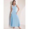 INSPIRE CHIC Women's Summer Outfits V Neck Sleeveless Button Vest Maxi Pleated Skirts Set 2 Pieces - 2 of 4