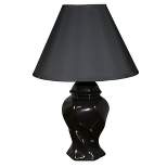 13" Traditional Ceramic Table Lamp Black - Ore International