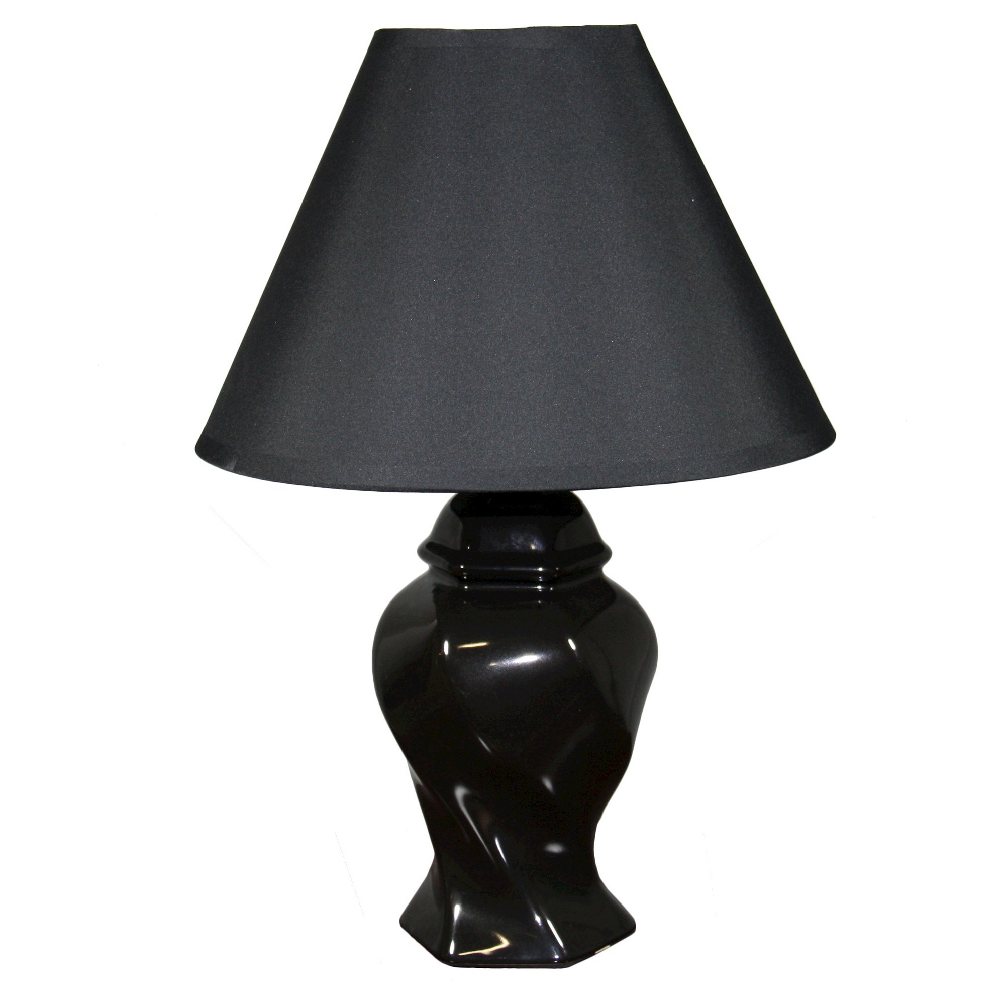 Ceramic Twist Table Lamp - Black (Lamp Only)