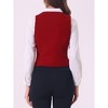 INSPIRE CHIC Women's V Neck Sleeveless Retro Waistcoat Vest - 3 of 4