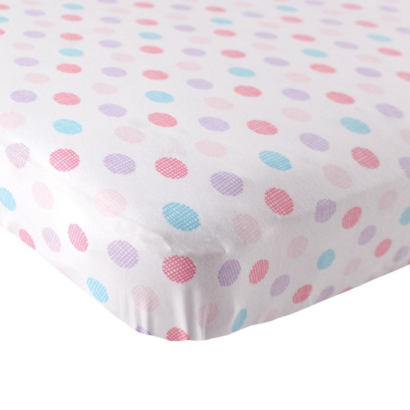 Luvable Friends Baby Girl Fitted Crib Sheet, Girl Crosshatch, One Size, 1 of 3
