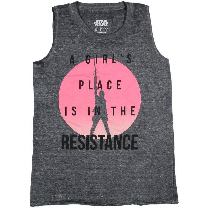 Star Wars A Girl's Place Is In The Resistance Women's Muscle Tank Adult, 1 of 5