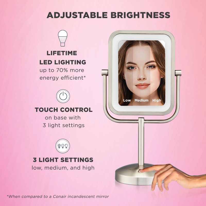 Conair LED Vanity Makeup Mirror - Silver, 5 of 12