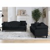 79" Chesterfield Sofa Black Velvet for Living Room, 3 Seater Sofa Tufted Couch with Rolled Arms and Nailhead for Living Room - 2 of 4