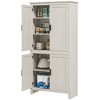 HOMCOM 64" 4-Door Kitchen Pantry, Freestanding Storage Cabinet with 3 Adjustable Shelves for Kitchen, Dining or Living Room, Antique White - 4 of 4