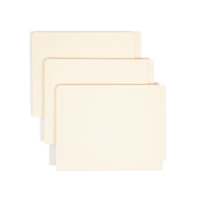 Smead End Tab Fastener File Folder, Shelf-Master  Reinforced Straight-Cut Tab, 2 Fasteners, Letter Size, Manila, 50 per Box (34115)