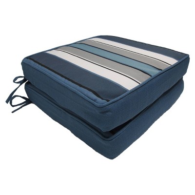 Home Fashions International 2pc 18"x19" Sundeck Stripe Deluxe Outdoor Seat Cushion Set