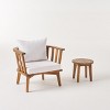 GDFStudio Lorie Outdoor Acacia Wood Club Chair and Side Table Set with Cushions, Teak/White - 2 of 4