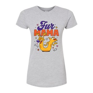 Women's - Catdog - Cat Dog Fur Mama Fitted Graphic T-Shirt - 1 of 3