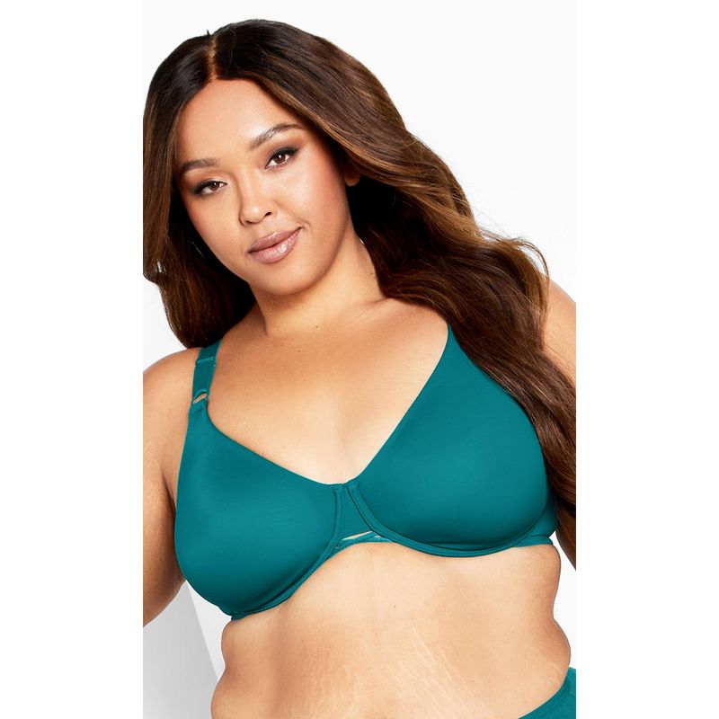 Women's Plus Size Fashion Smooth Back Bra - deep teal | AVENUE, 1 of 5