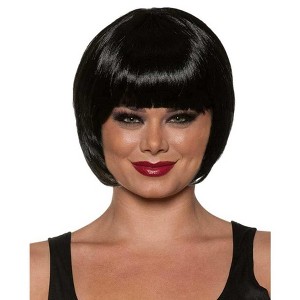 Underwraps Bob Cut One Size Adult Costume Wig | Black - 1 of 2