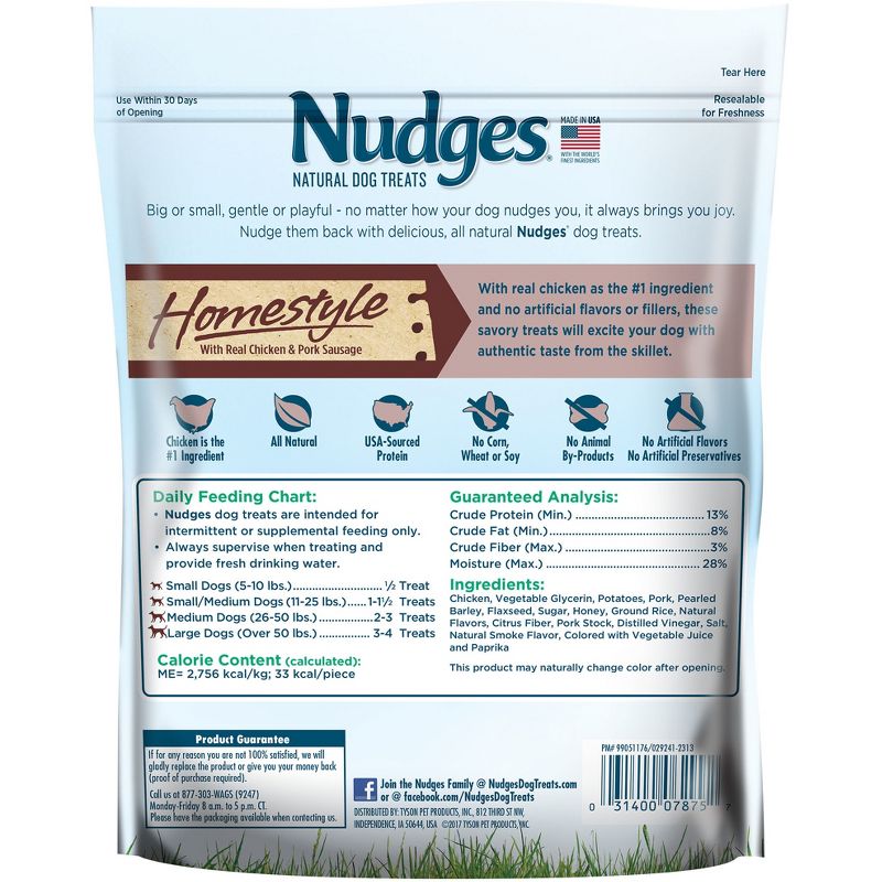 Nudges Homestyle Dog Treats - Chicken and Pork Sausage - 18oz, 2 of 4
