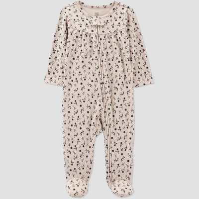 Carter's Just One You® Baby Girls' Floral Footed Pajama - Tan 6M