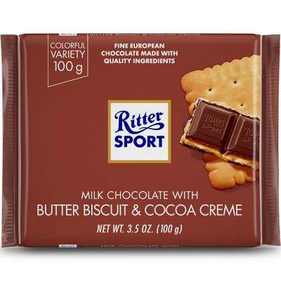 Ritter Sport Milk Chocolate with Butter Biscuit Candy Bar - 3.5oz