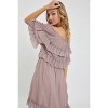 Slickblue Women's Off Shoulder Ruffle Dress, Short Sleeve, Elastic Waist, Boho Style, Color & Size Options - 4 of 4