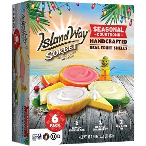 Island Way Sorbet Countdown Calendar Frozen Orange Key Lime Lemon Holiday Sorbet - 16.3 fl oz/6ct - 1 of 3