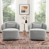 KINWELL Modern Boucle Upholstered 360° Swivel Accent Armchair, Set of 2 - 3 of 4