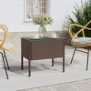 vidaXL Side Table, Brown 20.9"x14.6"x18.9" Poly Rattan and Tempered Glass - 2 of 4