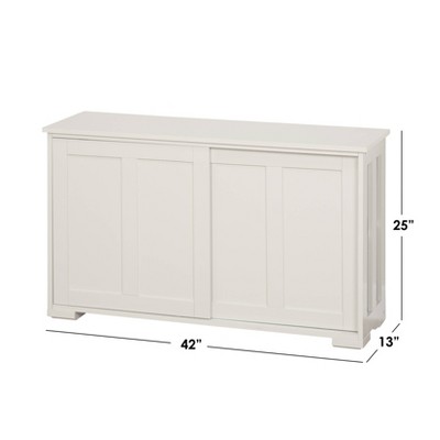 Espresso Finish Stackable Cabinet with Sliding Doors