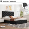 King Size Bed Frame with 4 Storage Drawers & Adjustable Headboard, Linen Upholstered Platform, Diamond Stitched, No Box Spring Needed, Black - 4 of 4