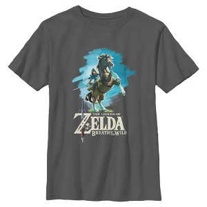 Boys Nintendo Legend of Zelda Breath of the Wild Link Epona T Shirt - 1 of 4