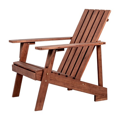 woestenij Filosofisch Samenwerking Irving Outdoor Patio Modern Acacia Wood Adirondack Chair, Dark Brown  -jonathan Y : Target