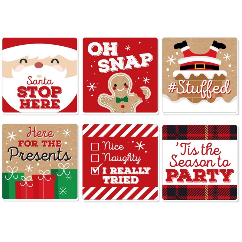 Big Dot of Happiness Jolly Santa Claus - Funny Christmas Party Decorations - Drink Coasters - Set of 6, 1 of 9