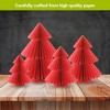 Briarwood Lane Multipack S-M-L-Xl Red Tree Magnetic Honeycomb Paper Decor (4-pack) 8x8 Bundle Party Centerpiece Decoration - 4 of 4
