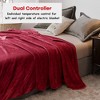 Costway 84'' x 90'' Flannel Heated Blanket Electric Throw w/ Dual Controllers  Blue\Red\Beige\Gray - 3 of 4