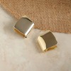 SOHI Women's California Gold Folded Square Stud Earrings - 2 of 4