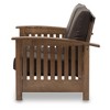 Charlotte Modern Classic Mission Style Faux Leather 2 Seater Loveseat Dark Brown/Walnut Brown - Baxton Studio - 3 of 3