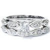 Pompeii3 3/4ct Vintage Diamond Engagement Ring Matching Wedding Band Set Antique SZ7 - Size 7 - 3 of 4